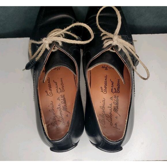 Calzoleria Toscana Made in Italy Black Dress Shoes w/Woven Laces US Mens 8 EU 41 main image 12